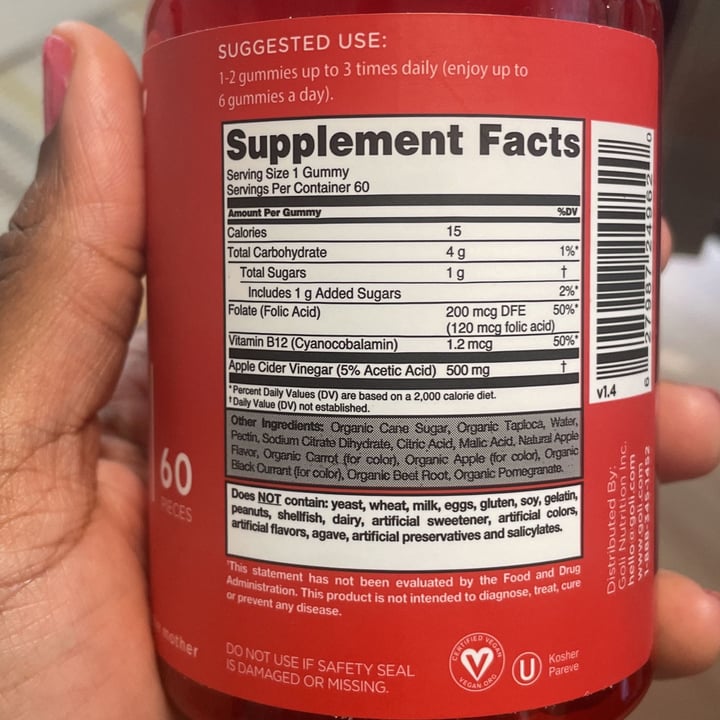 photo of Goli nutrition Apple Cider Vinegar Gummies shared by @thatchels on  28 Feb 2023 - review