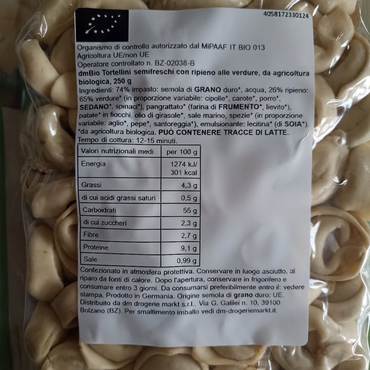 photo of dmBio Tortellini Gemüse shared by @chiara22 on  04 Mar 2023 - review