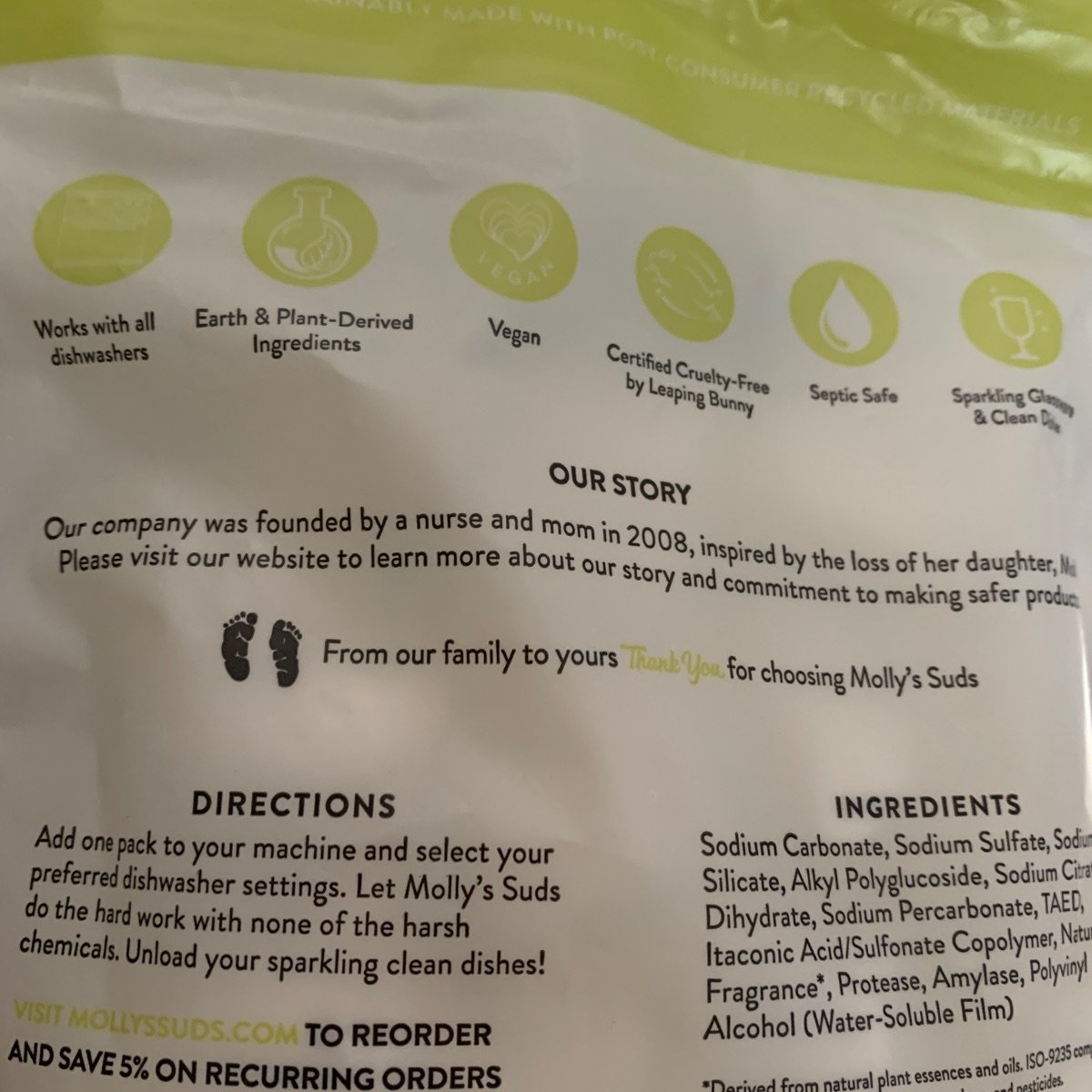 Molly’s SUDS Dishwasher Detergent Pods Citrus Reviews abillion