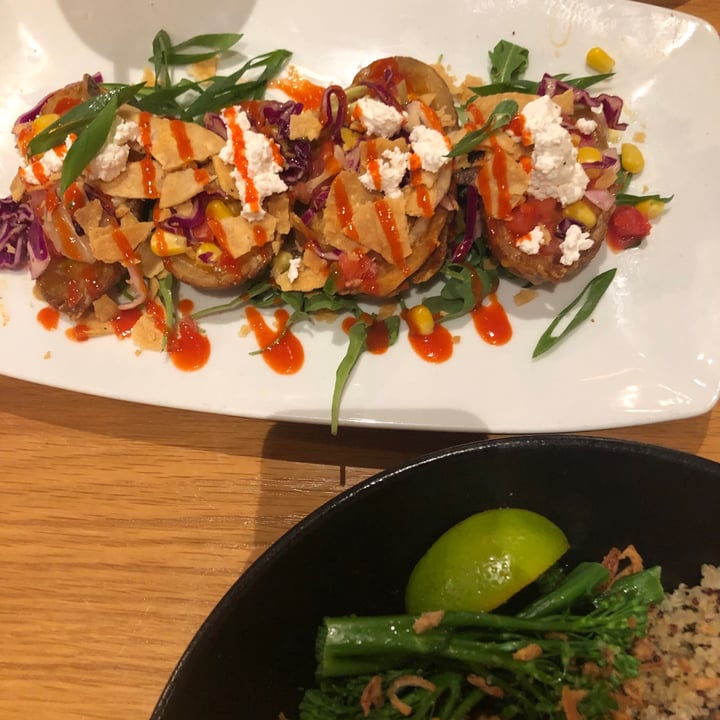 photo of TGI FRIDAYS Green Goddess Bowl and Potato Skins shared by @vegandelish on  26 Jun 2023 - review