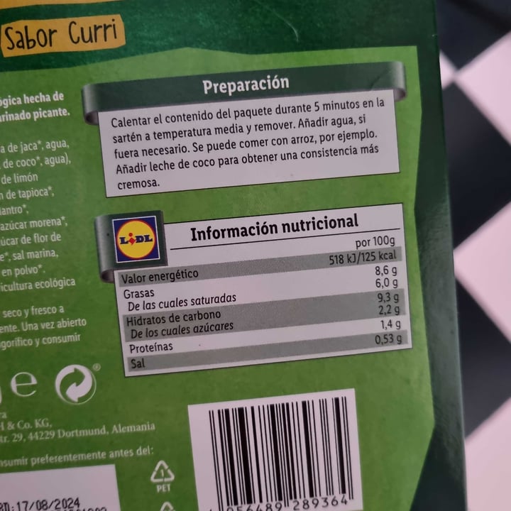 photo of Vemondo vegano jaca ecológica sabor curri shared by @amparodegata on  23 Feb 2023 - review
