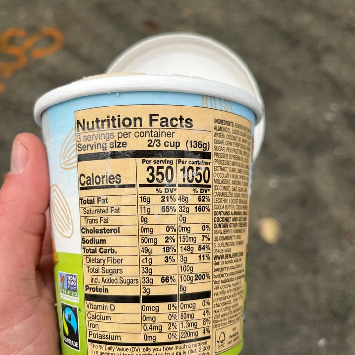 photo of Ben & Jerry's chocolate chip cookie dough non dairy shared by @oshmorethstorm on  20 Dec 2022 - review