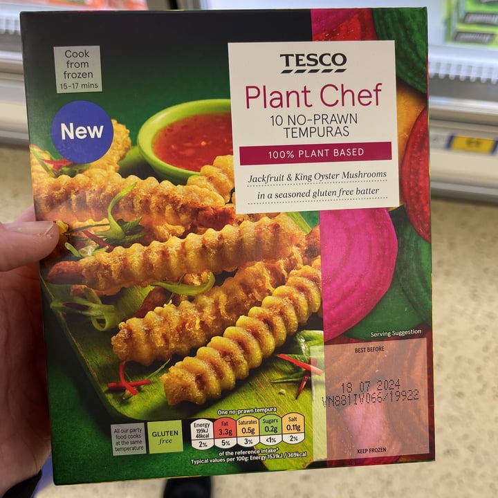 photo of Tesco Plant Chef 10 No Prawn Tempuras shared by @snappyj on  14 Apr 2023 - review