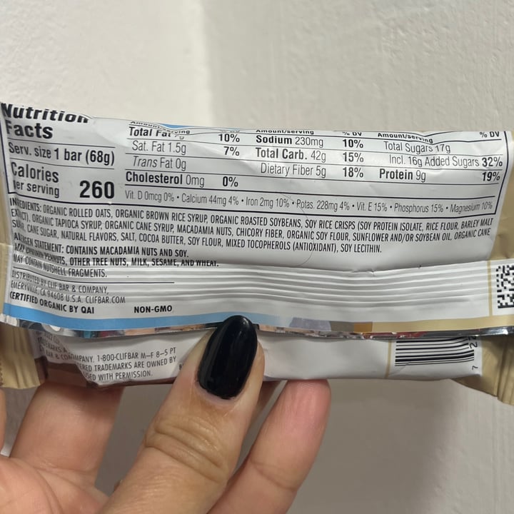 photo of Clif Bar white chocolate and macadamia nut shared by @gaby-miss-x on  15 Aug 2023 - review