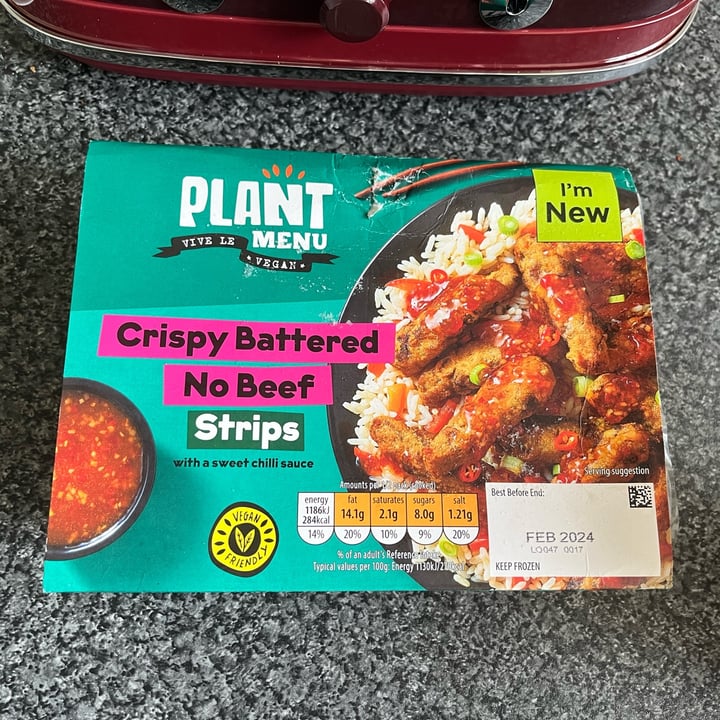 photo of Plant Menu Crispy Batter No Beef Strips shared by @ameriamber on  17 Apr 2023 - review