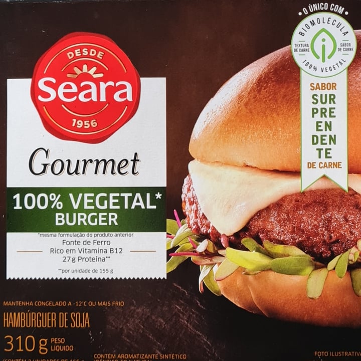 photo of Seara gourmet 100% Vegetal Burger shared by @marthacalderaro on  03 Mar 2023 - review