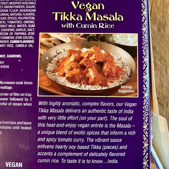 photo of Trader Joe's Vegan Tikka Masala with Cumin Rice shared by @sandrews on  09 Mar 2023 - review