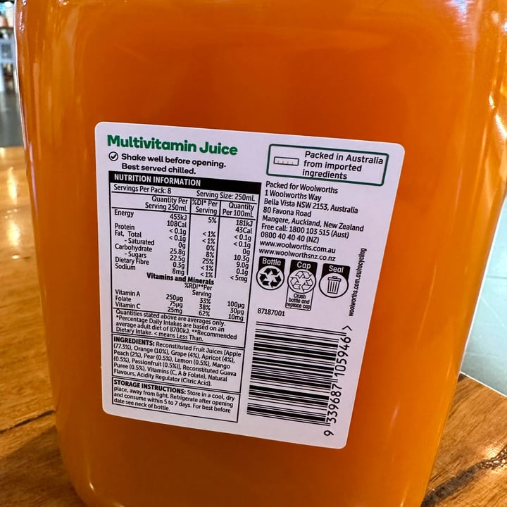 Woolworths Food Multivitamin Juice Review abillion