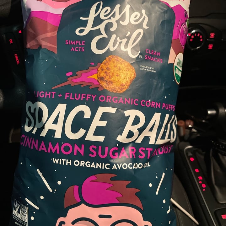photo of Lesser Evil Snacks Space Balls Cinnamon Sugar Stardust shared by @islandbird on  31 May 2023 - review