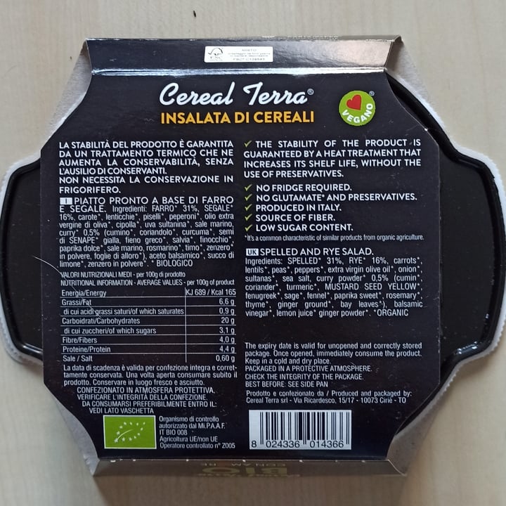 photo of Cereal Terra Insalata di cereali con curry shared by @rominamia on  13 Mar 2023 - review