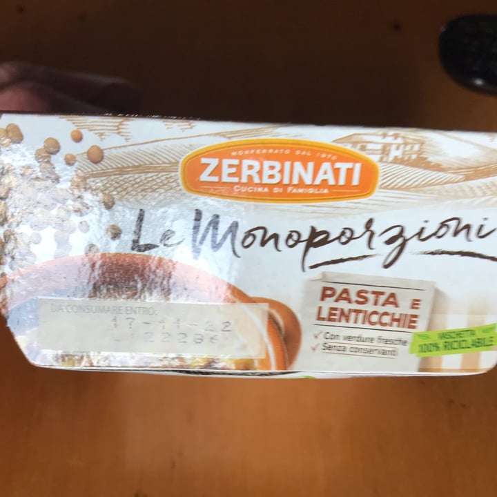 photo of Zerbinati le monoporzioni Pasta E Lenticchie shared by @laura-pina on  26 Dec 2022 - review