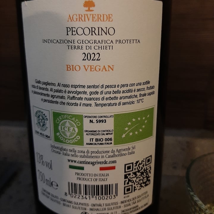 photo of Agriverde Vino Pecorino Vegano shared by @monicad on  01 Apr 2023 - review