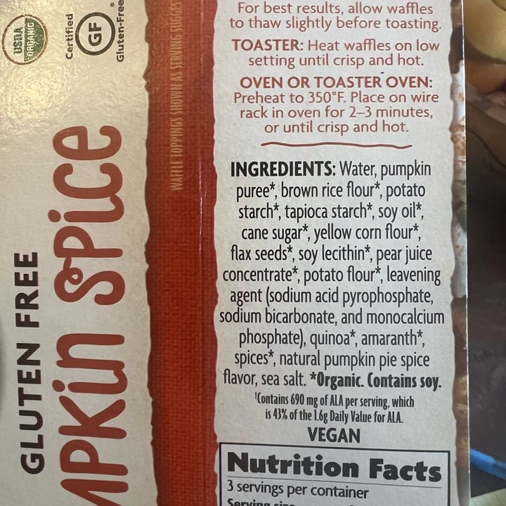 photo of Nature’s Path Organic Pumpkin Spice Waffles shared by @annielufkin on  15 Jan 2023 - review