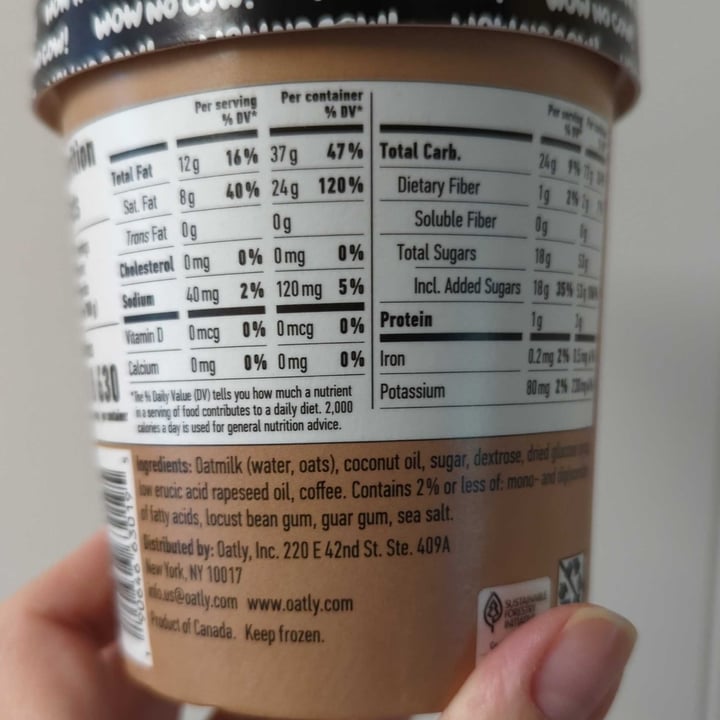 photo of Oatly Coffee frozen dessert shared by @regimack on  02 May 2023 - review