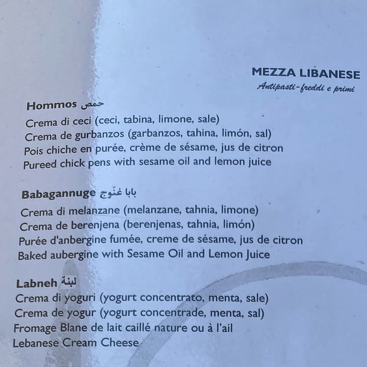 photo of Ristorante libanese Mille e una notte Hummus shared by @aleglass on  24 Mar 2023 - review