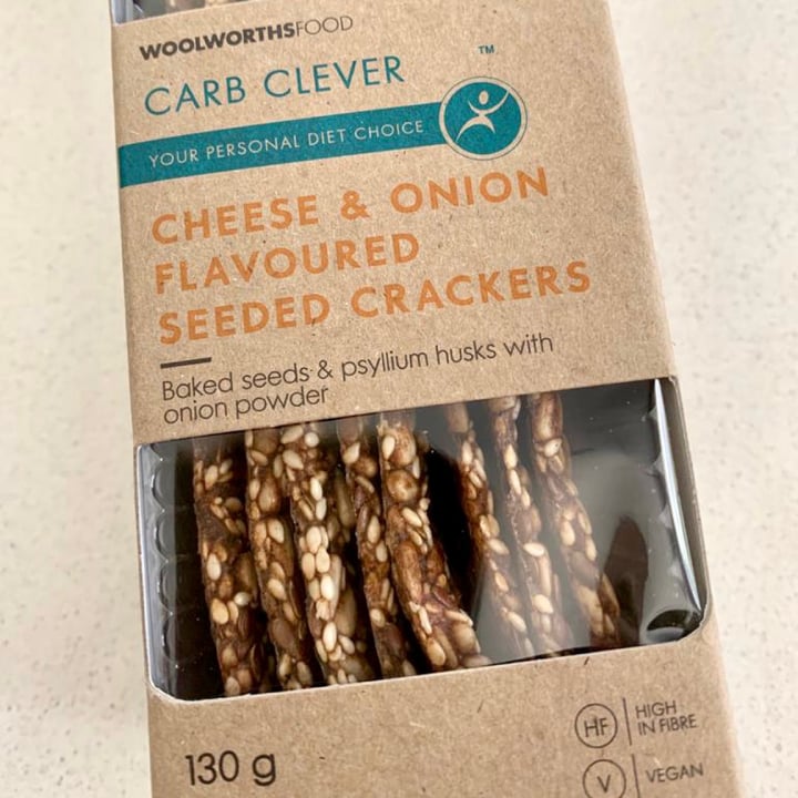 photo of Woolworths Food Cheese & onion flavoured seeded crackers shared by @teex on  08 May 2023 - review