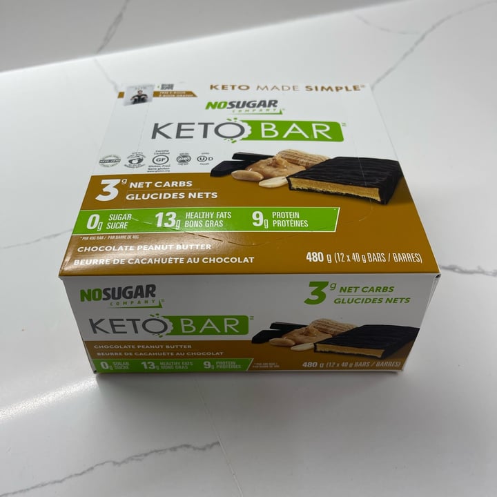 photo of No Sugar Company No Sugar Keto Bar Chocolate Peanut Butter shared by @danielpgerald on  27 Mar 2023 - review