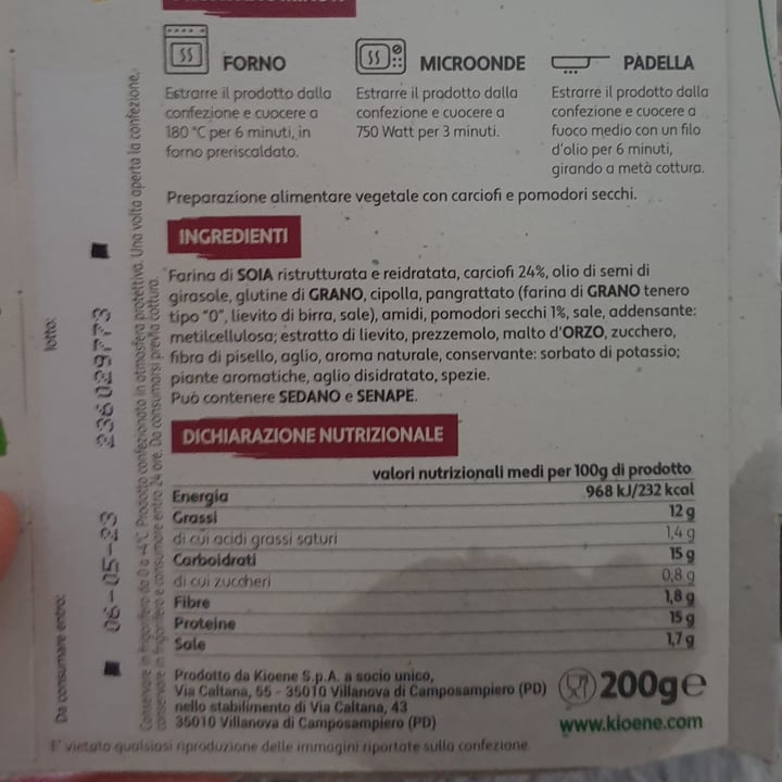 photo of Kioene Burger ai carciofi e pomodori secchi shared by @marti91 on  02 May 2023 - review