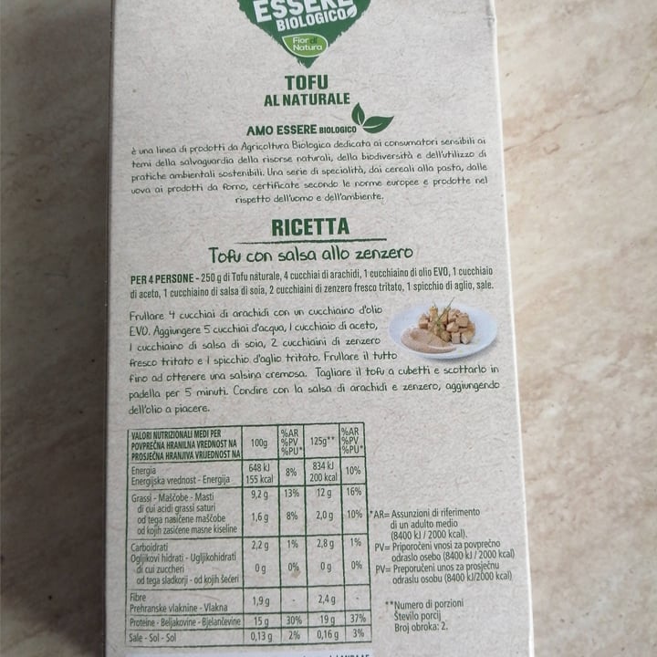 photo of AMO ESSERE BIO Tofu Al Naturale shared by @barbarascarno on  22 Apr 2023 - review