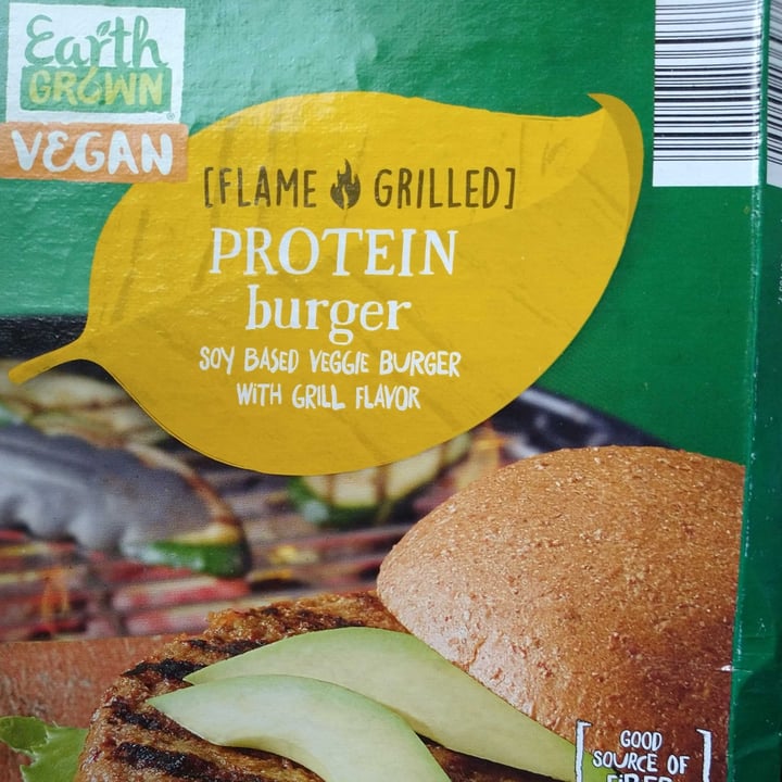 photo of Earth Grown Protein Burger flame grilled shared by @veganlulu on  14 Feb 2023 - review
