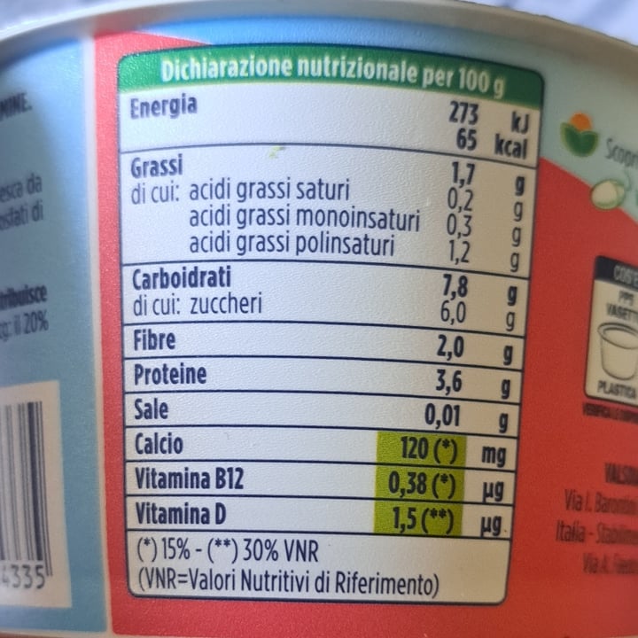 photo of Valsoia yogurt zero zuccheri pesca shared by @camyveg on  02 Jun 2023 - review