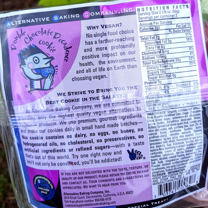 photo of Alternative Baking Company, Inc.® Double Chocolate Decadence shared by @veggieassassin on  08 Feb 2023 - review