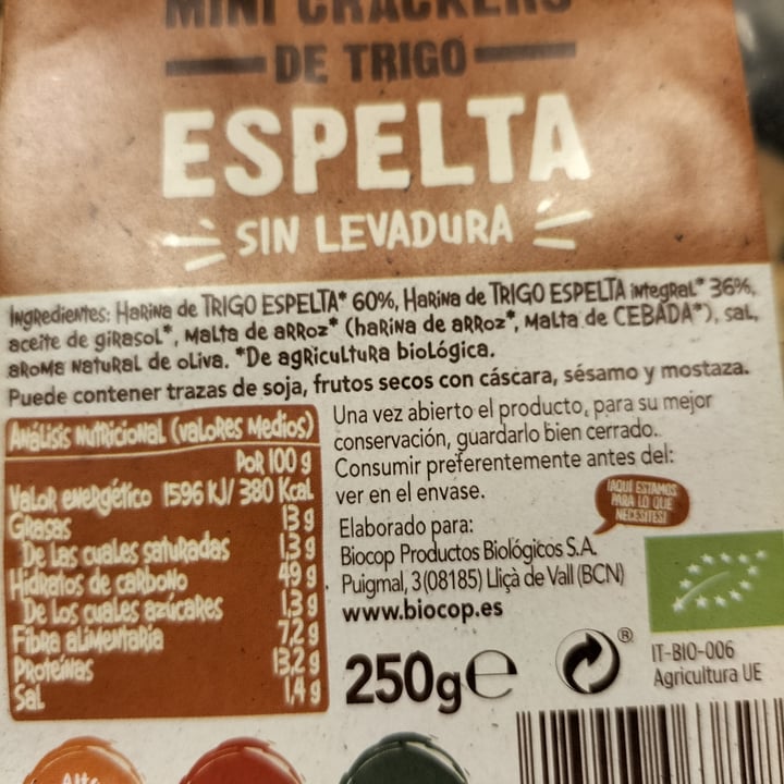 photo of Biocop mini crackers de trigo espelta shared by @javisanx on  15 Jul 2023 - review