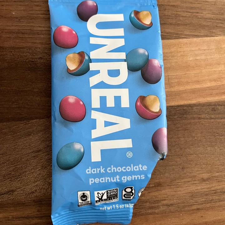 photo of UNREAL Dark Chocolate covered peanuts shared by @montanavegan13 on  13 Apr 2023 - review