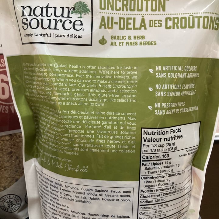 photo of NaturSource Uncrouton Garlic & Herb shared by @save-the-planet-2000 on  17 Jul 2023 - review
