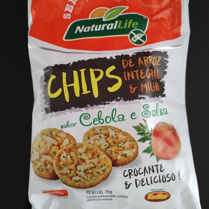 photo of NaturalLife Chips de arroz integral e milho sabor cebola e salsa shared by @claudiacarneiro on  30 Jan 2023 - review