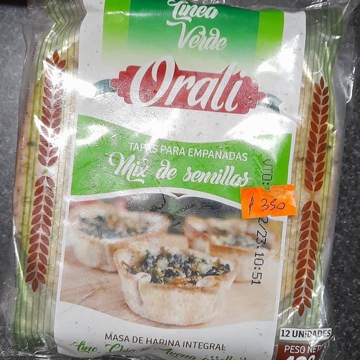 photo of Orali Tapa para Empanada Mix de Semillas shared by @liberacionanimal on  12 Jan 2023 - review