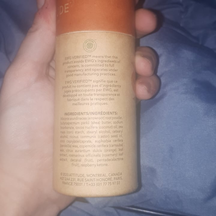 photo of ATTITUDE Attitude super leaves Deodorant - Orange Scent shared by @anniepoppy on  24 Feb 2023 - review