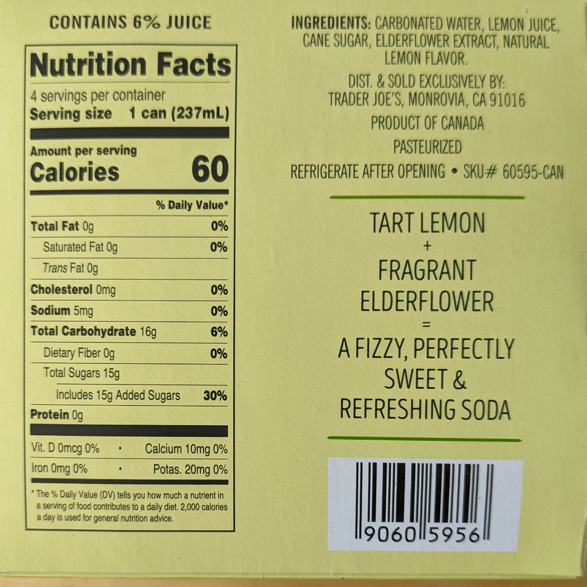 Trader Joe's lemon elderflower soda Reviews abillion