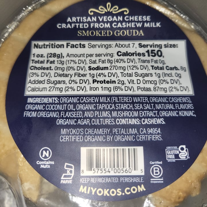 photo of Miyoko's Creamery Smoked Gouda shared by @izzyiris on  11 Feb 2023 - review
