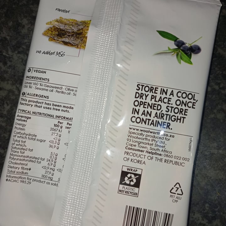 photo of Woolworths roasted Seaweed snack Roasted Seaweed shared by @chloe2006 on  01 Aug 2023 - review