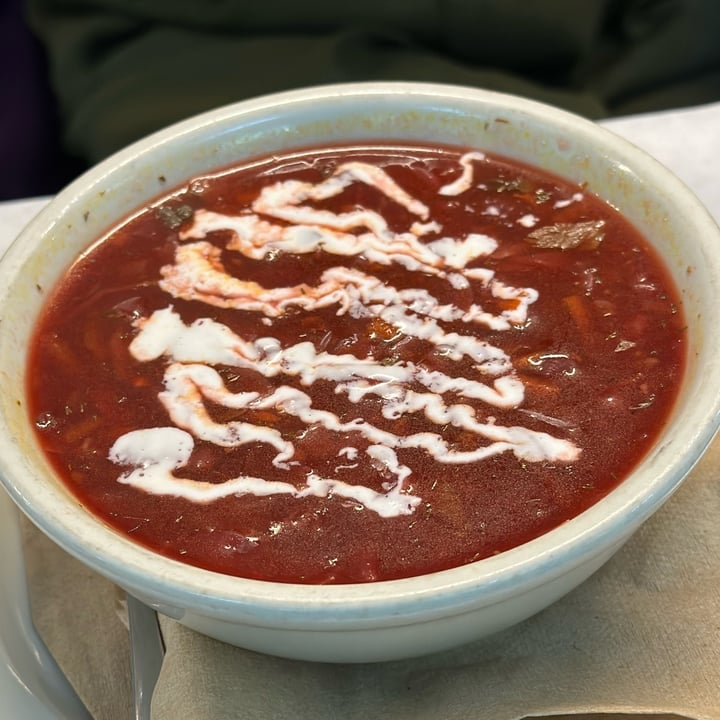 photo of The Organic Grill Beet Soup shared by @beatrizvegan on  19 Apr 2023 - review