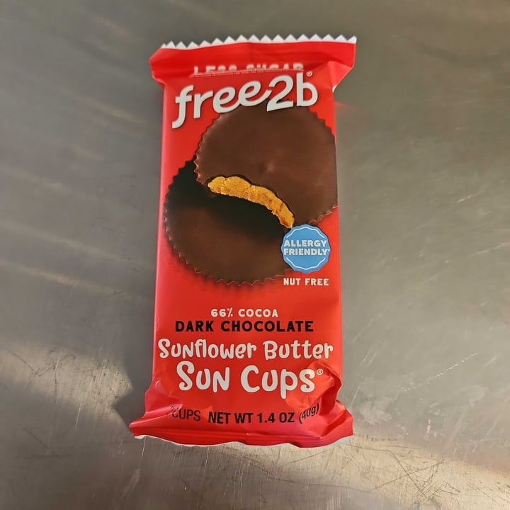 photo of Free2b Foods Dark Chocolate Sunflower Butter Cups shared by @veganhili on  27 Jun 2023 - review
