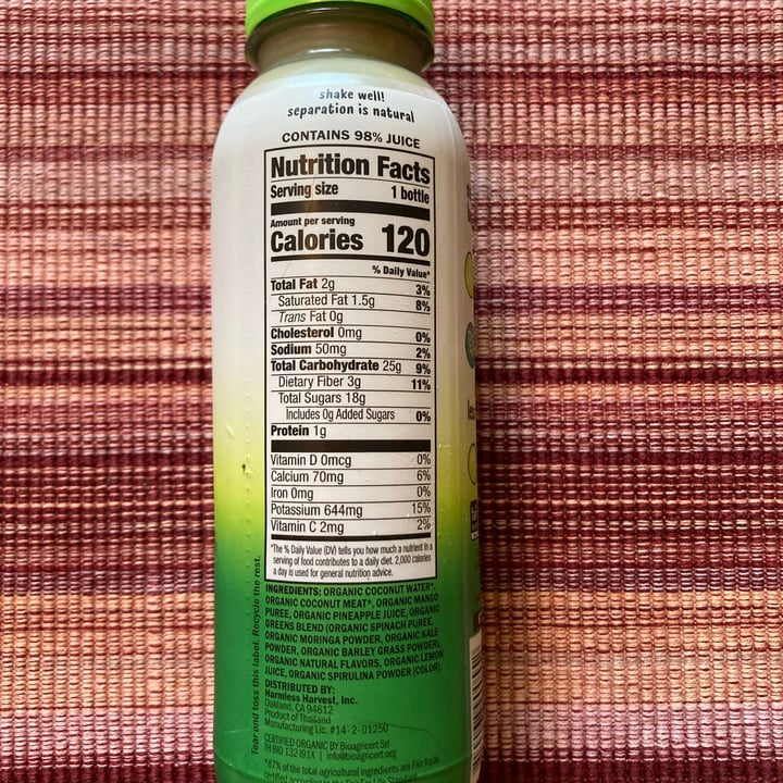 photo of Harmless Harvest Radiant Greens Organic Smoothie shared by @daisy20 on  02 Jul 2023 - review