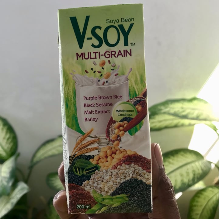 photo of V-Soy Multi Grain Soy Milk 200ml shared by @veganniran on  23 Apr 2023 - review