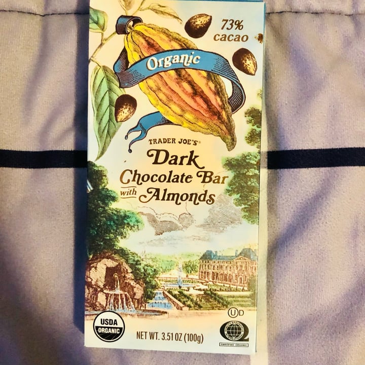 photo of Trader Joe's Organic Dark Chocolate Bar With Almonds shared by @emmc1 on  18 Mar 2023 - review