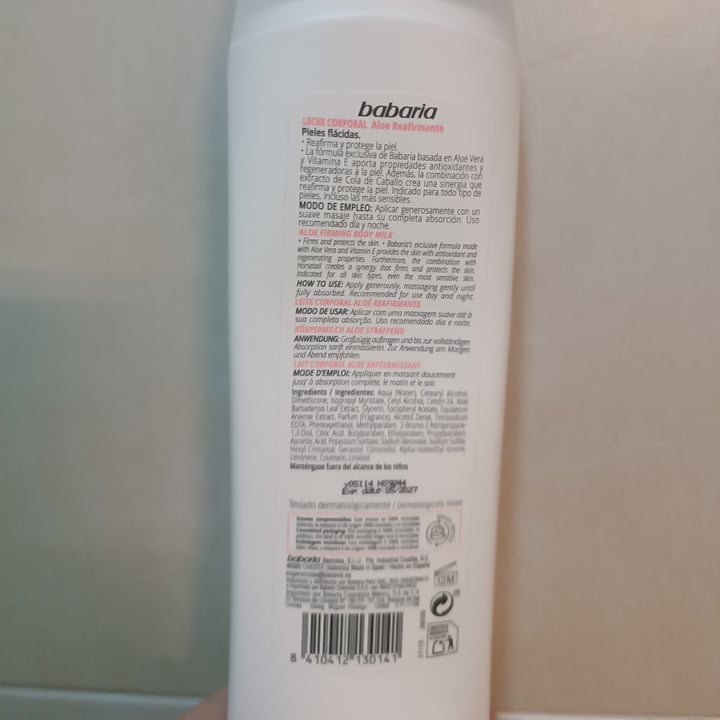 photo of Babaria leche corporal aloe vera shared by @kania on  20 Jun 2023 - review