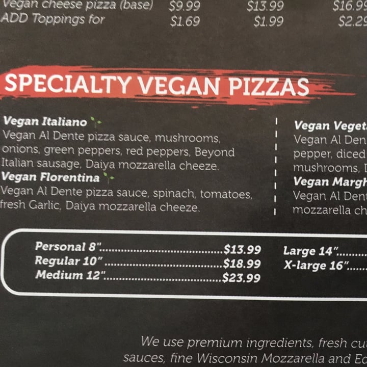 photo of Sarpino's Pizzeria Downers Grove Vegan Italiano Pizza shared by @gloriaabillion on  23 Jun 2023 - review