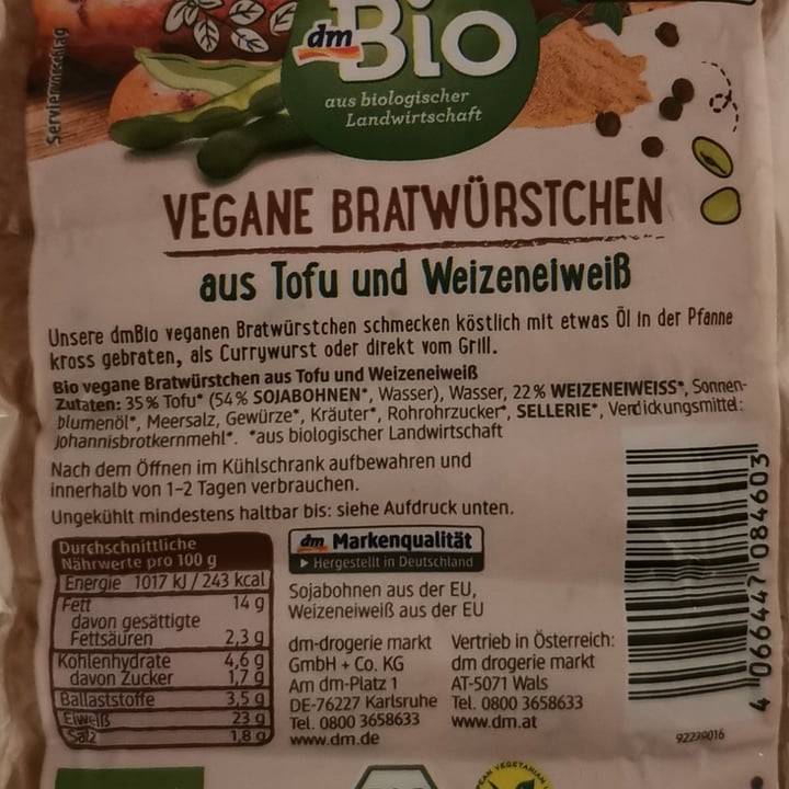 photo of dmBio Vegane Bratwürstchen shared by @aili59 on  14 Mar 2023 - review