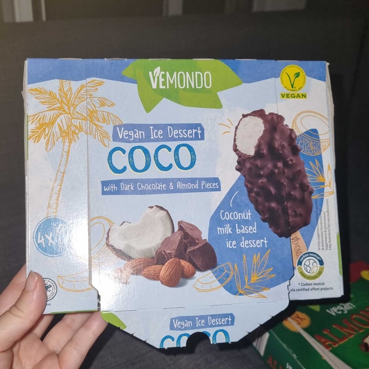 photo of Vemondo Vegan Ice Dessert COCO with Dark Chocolate & Almond Pieces shared by @edda123 on  10 Aug 2023 - review