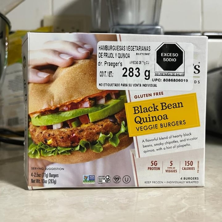 photo of Dr. Praeger's Black Bean Quinoa Veggie Burgers shared by @bettyveg on  04 Feb 2023 - review