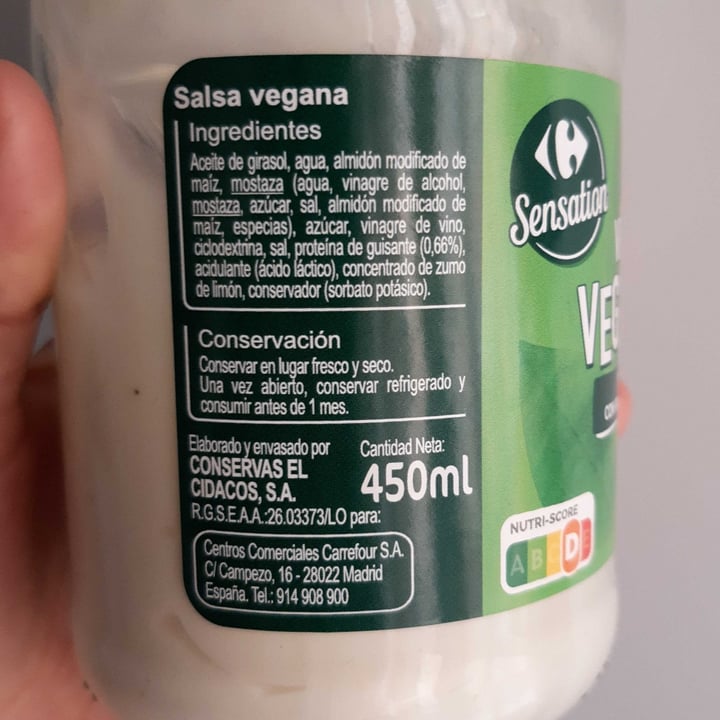 photo of Carrefour Sensation Veganesa shared by @duduu on  05 Apr 2023 - review