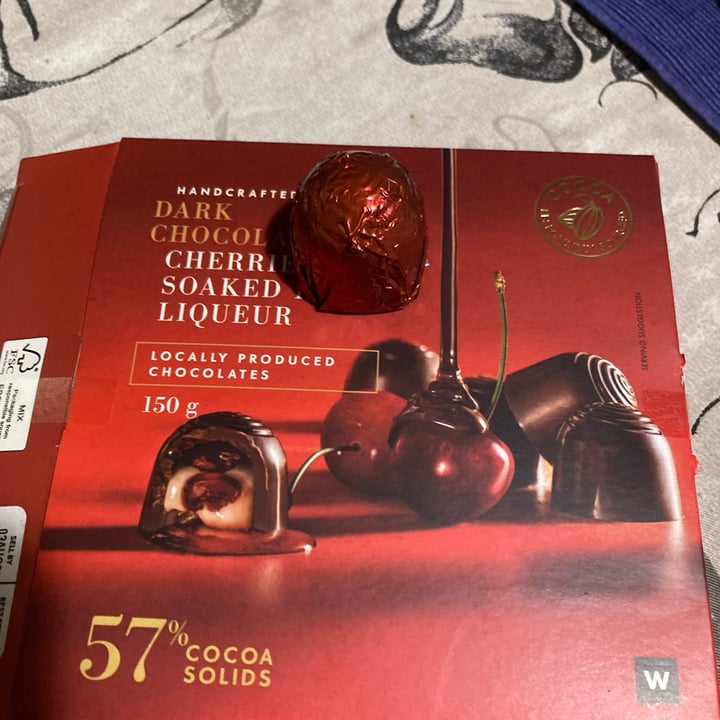 photo of Woolworths Dark Chocolate Cherries Soaked In Liqueur shared by @vegannatalie on  29 May 2023 - review