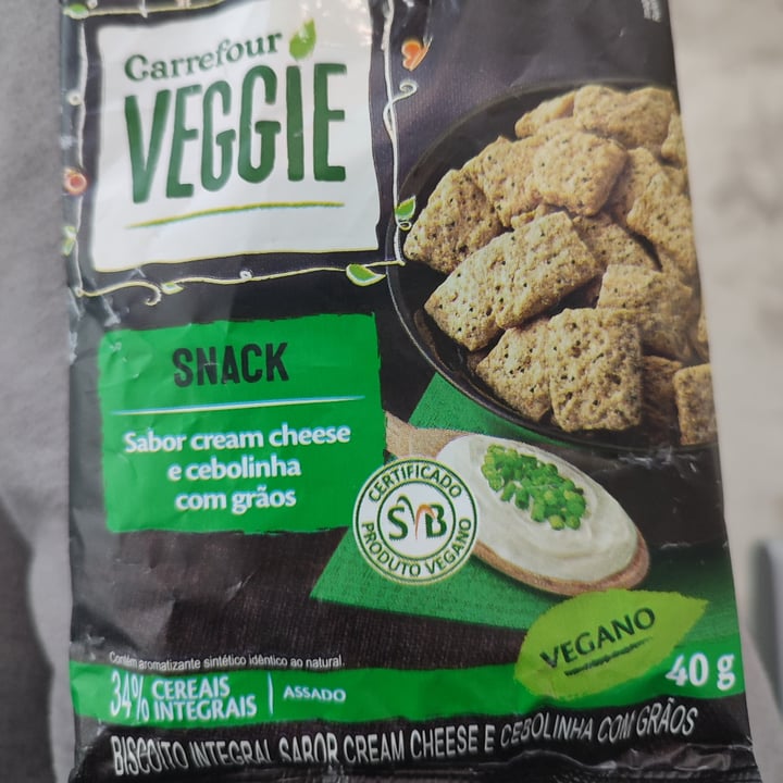 photo of Carrefour Veggie Snack Sabor Cream Cheese e Cebolinha com Grãos shared by @saraperulero on  07 Mar 2023 - review