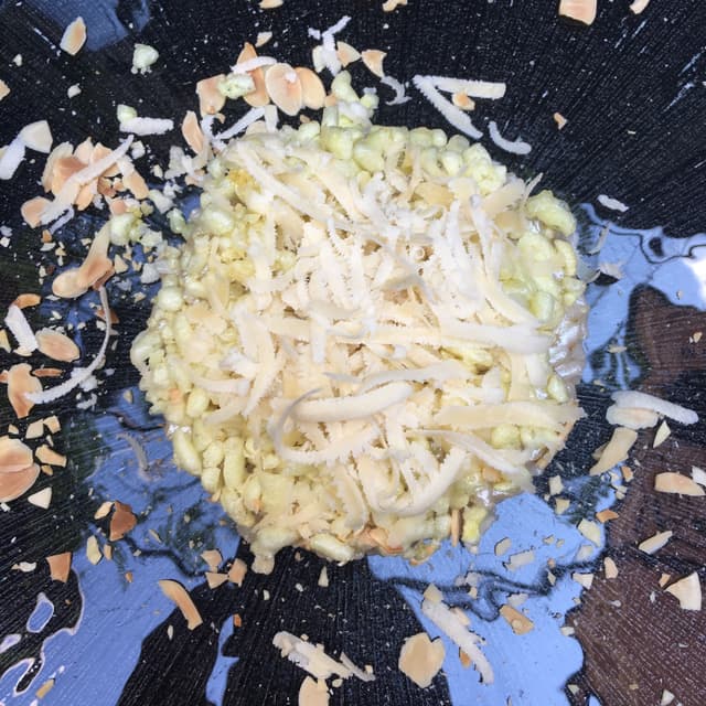 Photo of the dish “risotto ed entrée di benvenuto”