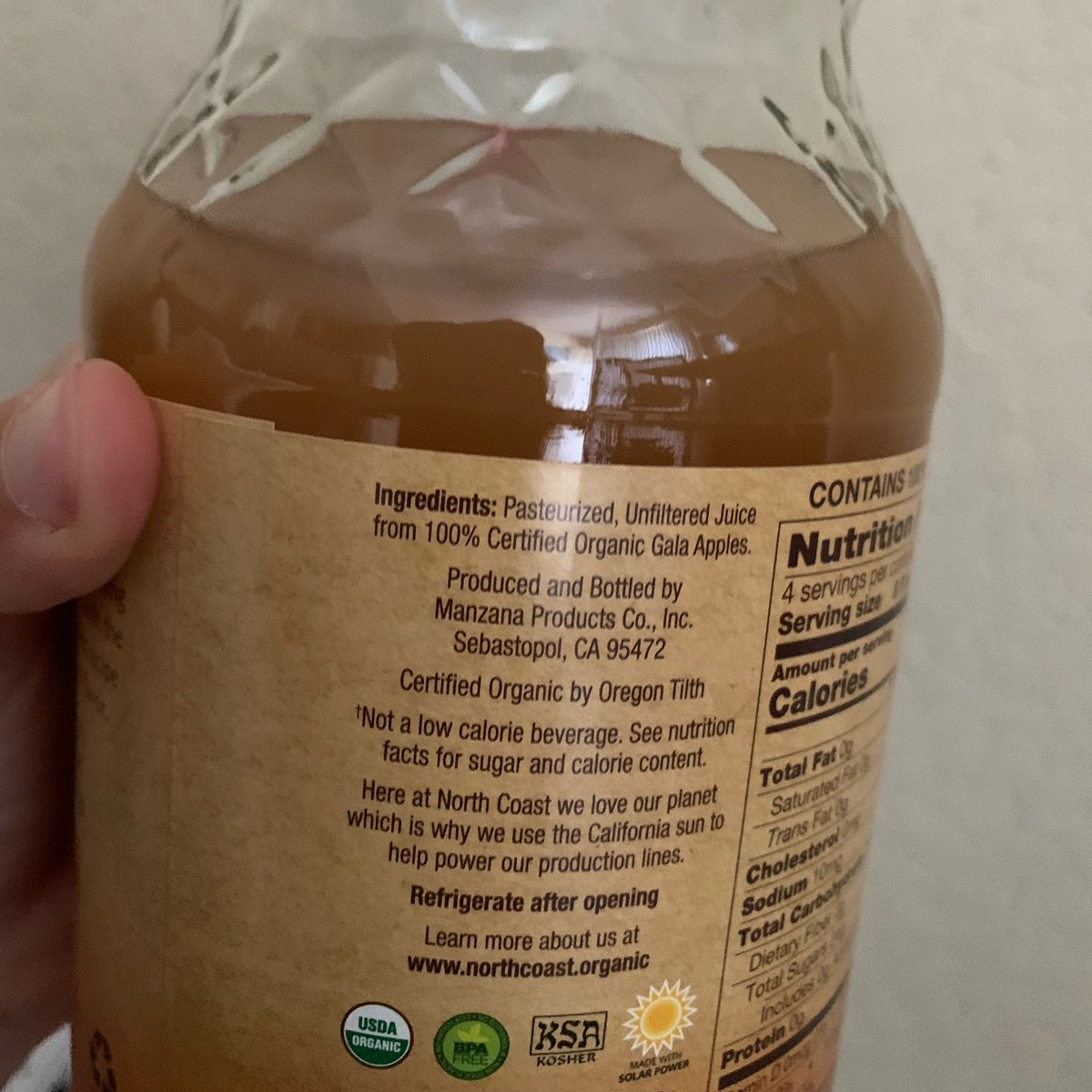 Nutrition Facts Gala Apple Juice Organic Gala Apple Juice From